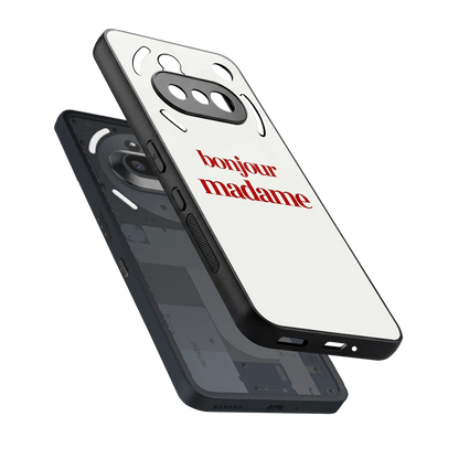 Bonjour Madame sleek nothing phone 3a cover with tempered glass back and TPU edges