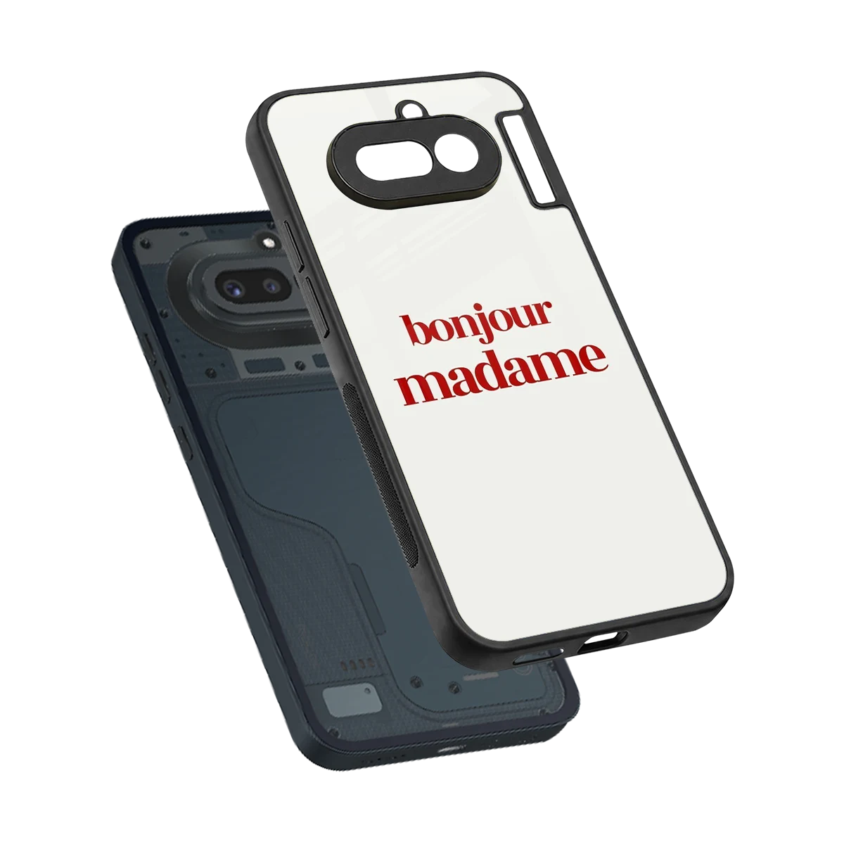Bonjour Madame sleek nothing phone 4a cover with tempered glass back and TPU edges