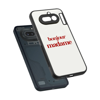 Bonjour Madame sleek nothing phone 4a cover with tempered glass back and TPU edges