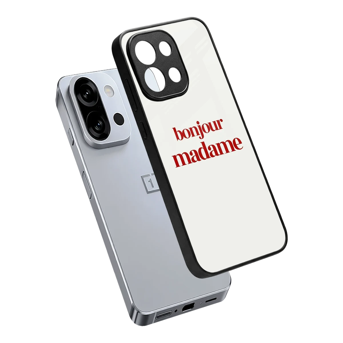 Bonjour Madame sleek oneplus 13s cover with tempered glass back and TPU edges