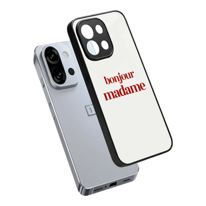 Bonjour Madame sleek oneplus 13s cover with tempered glass back and TPU edges