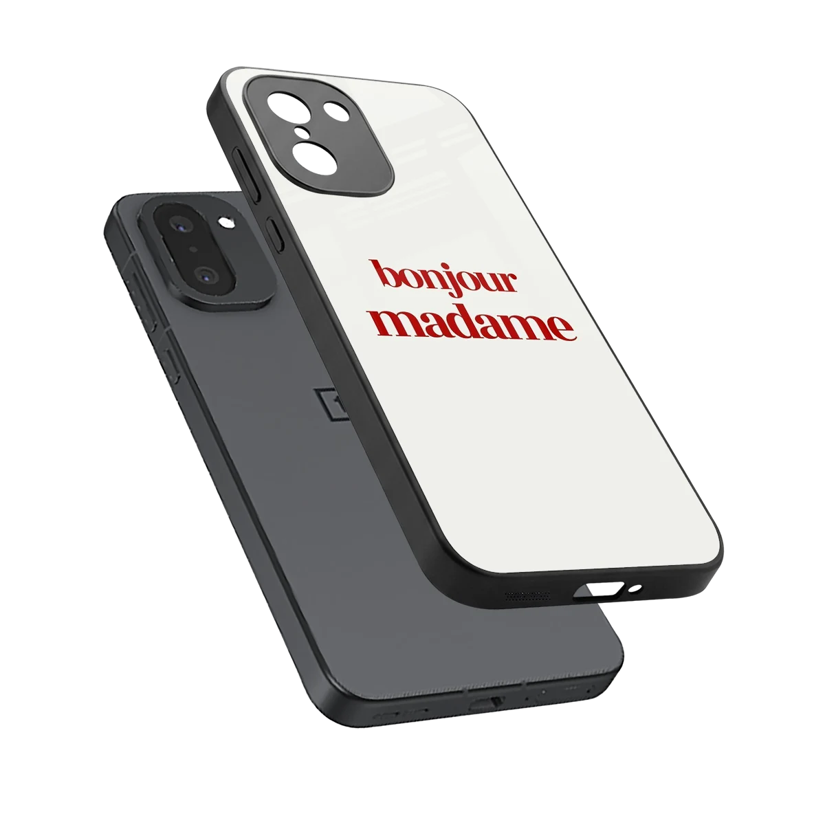 Bonjour Madame sleek oneplus 15r cover with tempered glass back and TPU edges