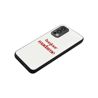 Bonjour Madame stylish phone case for oneplus nord 2 | glossy glass and slim fit