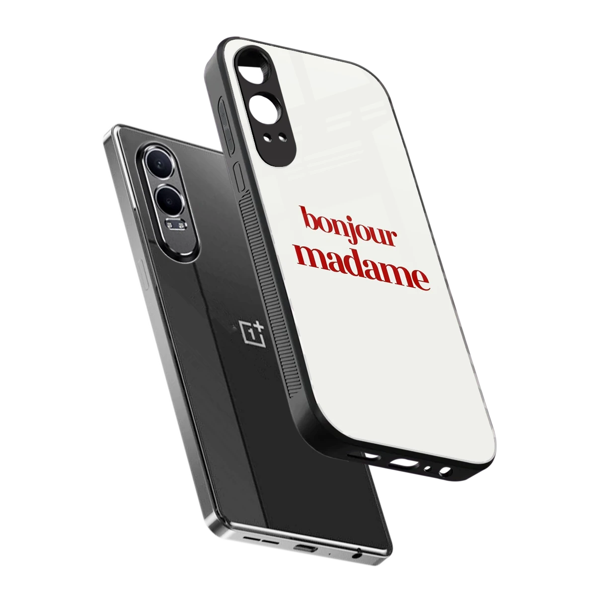 Bonjour Madame sleek oneplus nord ce 4 lite cover with tempered glass back and TPU edges