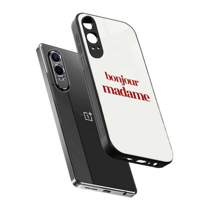 Bonjour Madame sleek oneplus nord ce 4 lite cover with tempered glass back and TPU edges