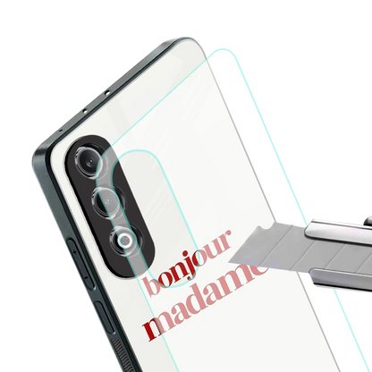 Bonjour Madame stylish phone case for oneplus nord ce 4 | glossy glass and slim fit