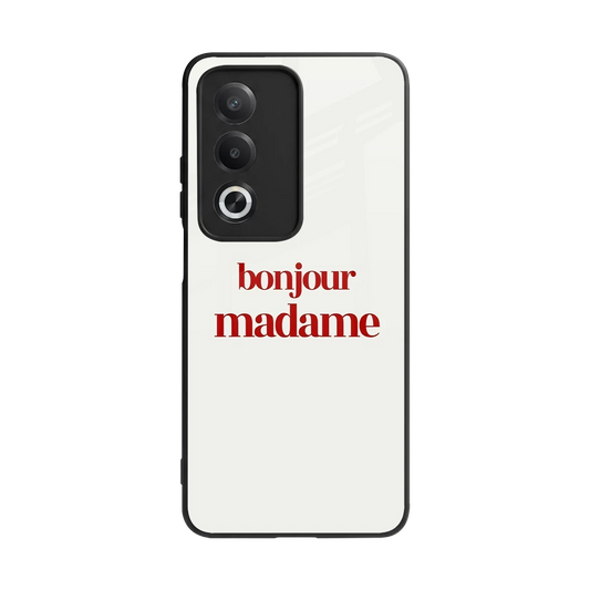Bonjour Madame back phone cover | glass case for oppo a3 pro
