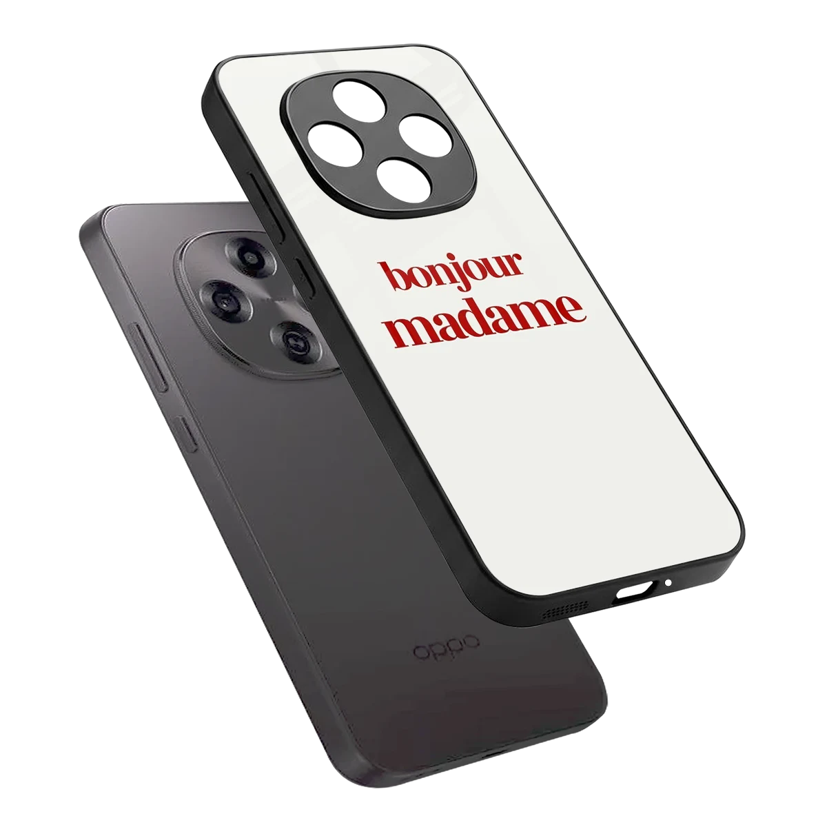 Bonjour Madame sleek oppo f31 pro 5g cover with tempered glass back and TPU edges