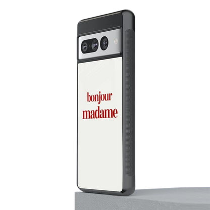 Bonjour Madame stylish phone case for google pixel 7 pro | glossy glass and slim fit