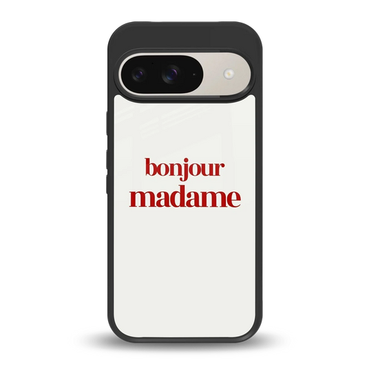 Bonjour Madame back phone cover | glass case for google pixel 9