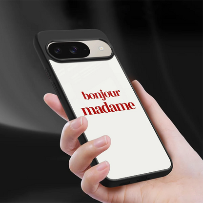 Bonjour Madame sleek google pixel 9 cover with tempered glass back and TPU edges