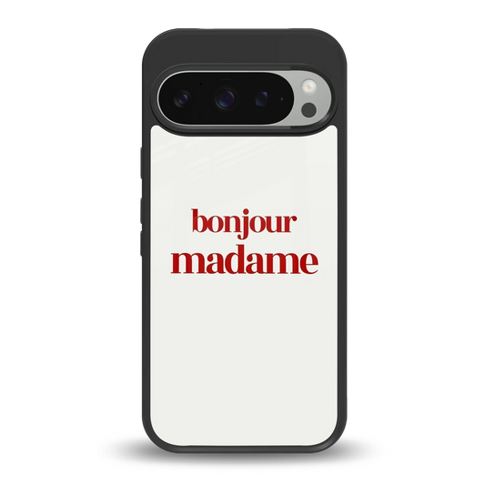 Bonjour Madame back phone cover | glass case for google pixel 9 pro