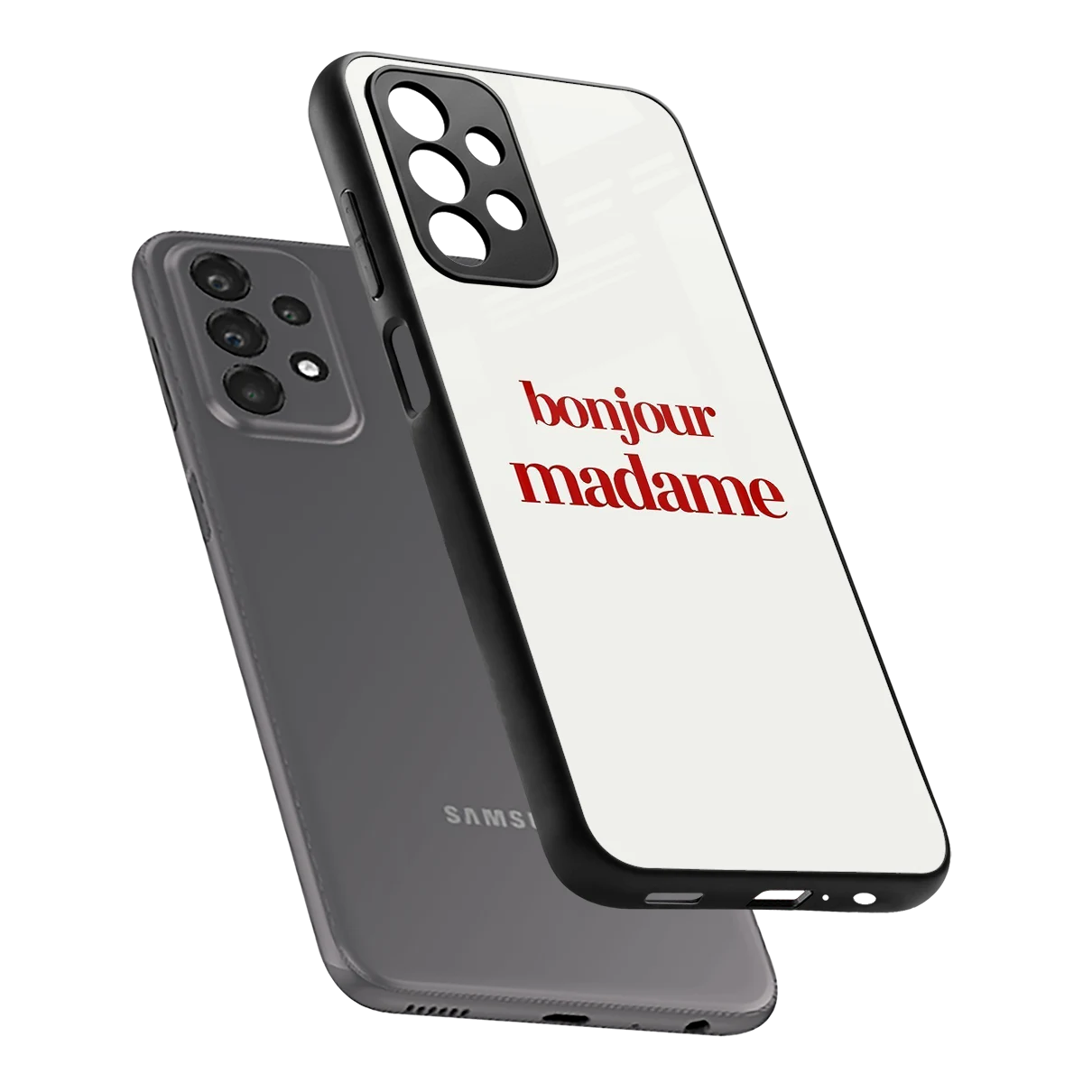 Bonjour Madame sleek samsung galaxy a23 cover with tempered glass back and TPU edges