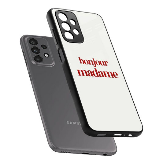 Bonjour Madame sleek samsung galaxy a23 cover with tempered glass back and TPU edges