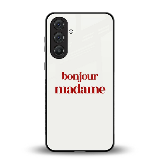 Bonjour Madame back phone cover | glass case for samsung galaxy m36 5g