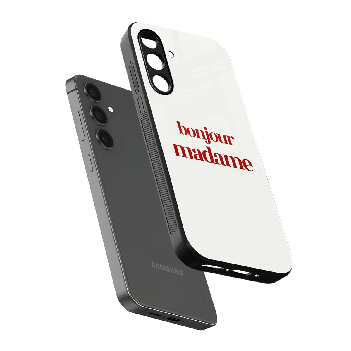 Bonjour Madame sleek samsung galaxy a14 5g cover with tempered glass back and TPU edges