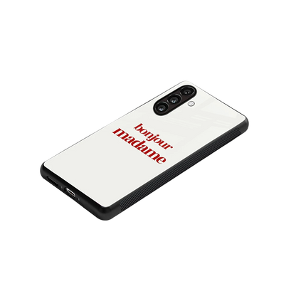 Bonjour Madame stylish phone case for samsung galaxy a37 5g | glossy glass and slim fit