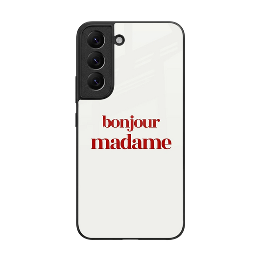 Bonjour Madame back phone cover | glass case for samsung galaxy s22