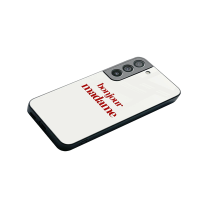 Bonjour Madame stylish phone case for samsung galaxy s22 | glossy glass and slim fit