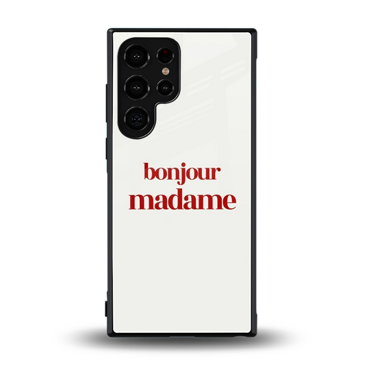 Bonjour Madame back phone cover | glass case for samsung galaxy s23 ultra