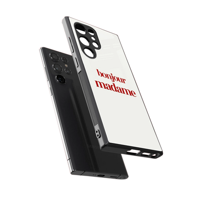 Bonjour Madame sleek samsung galaxy s23 ultra cover with tempered glass back and TPU edges