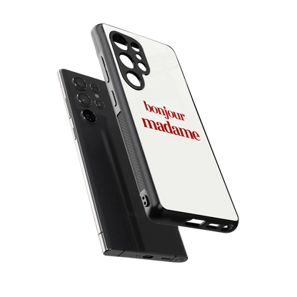 Bonjour Madame sleek samsung galaxy s25 ultra cover with tempered glass back and TPU edges