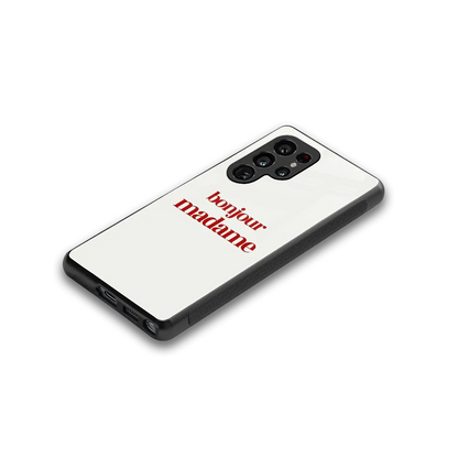 Bonjour Madame stylish phone case for samsung galaxy s25 ultra | glossy glass and slim fit