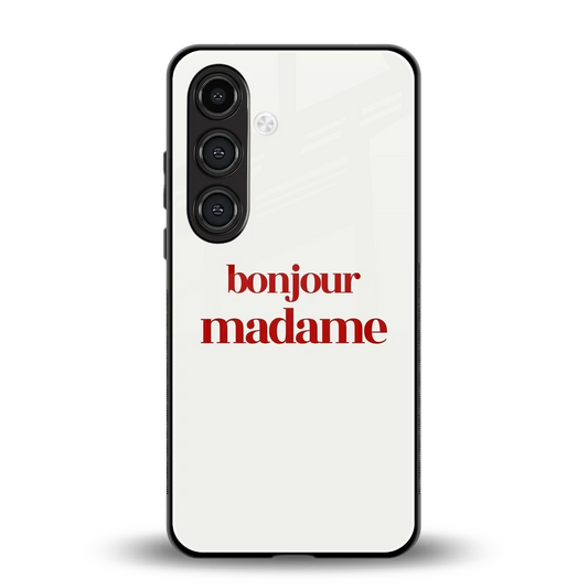 Bonjour Madame back phone cover | glass case for samsung galaxy s24 plus
