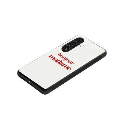 Bonjour Madame stylish phone case for samsung galaxy s24 | glossy glass and slim fit