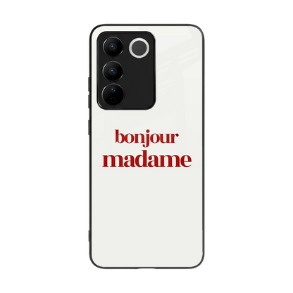 Bonjour Madame back phone cover | glass case for vivo v27 5g
