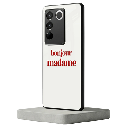 Bonjour Madame vivo v27 5g mobile cover | shockproof glass phone case