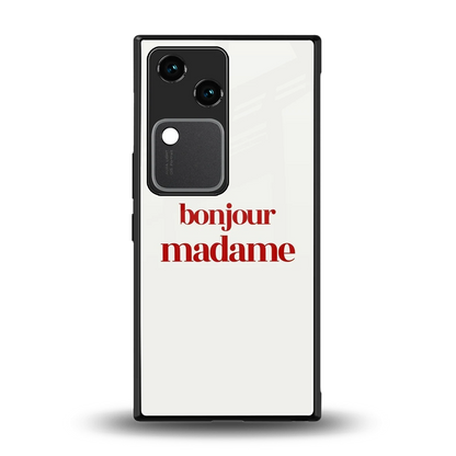Bonjour Madame back phone cover | glass case for vivo v30