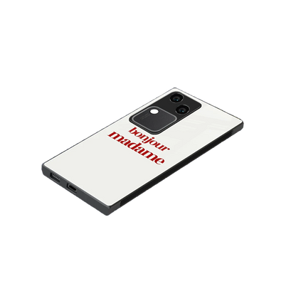 Bonjour Madame stylish phone case for vivo v30 | glossy glass and slim fit