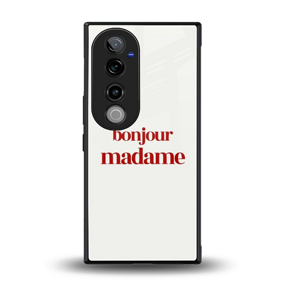 Bonjour Madame back phone cover | glass case for vivo v40 pro