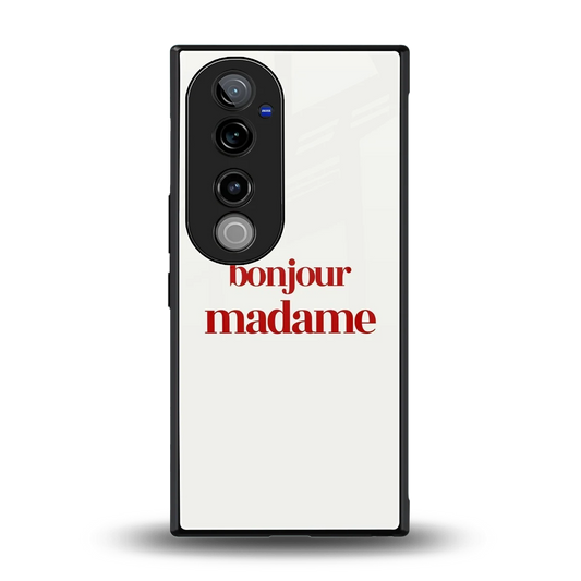 Bonjour Madame back phone cover | glass case for vivo v40 pro