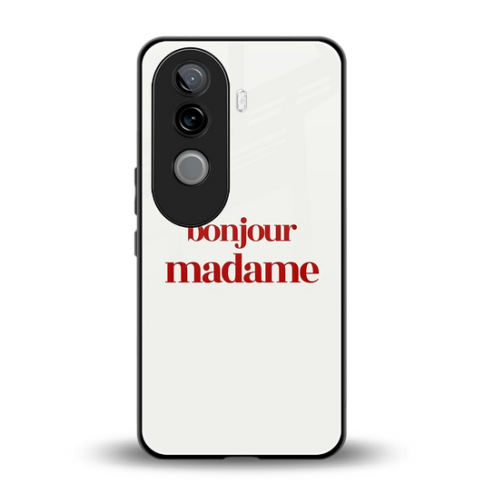 Bonjour Madame back phone cover | glass case for vivo v40e