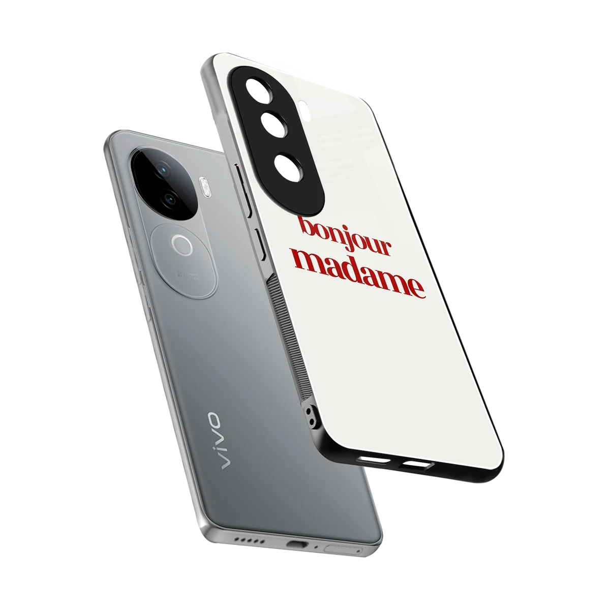 Bonjour Madame sleek vivo v40e cover with tempered glass back and TPU edges