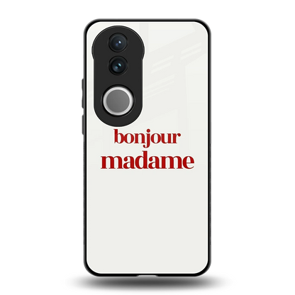 Bonjour Madame back phone cover | glass case for vivo v50