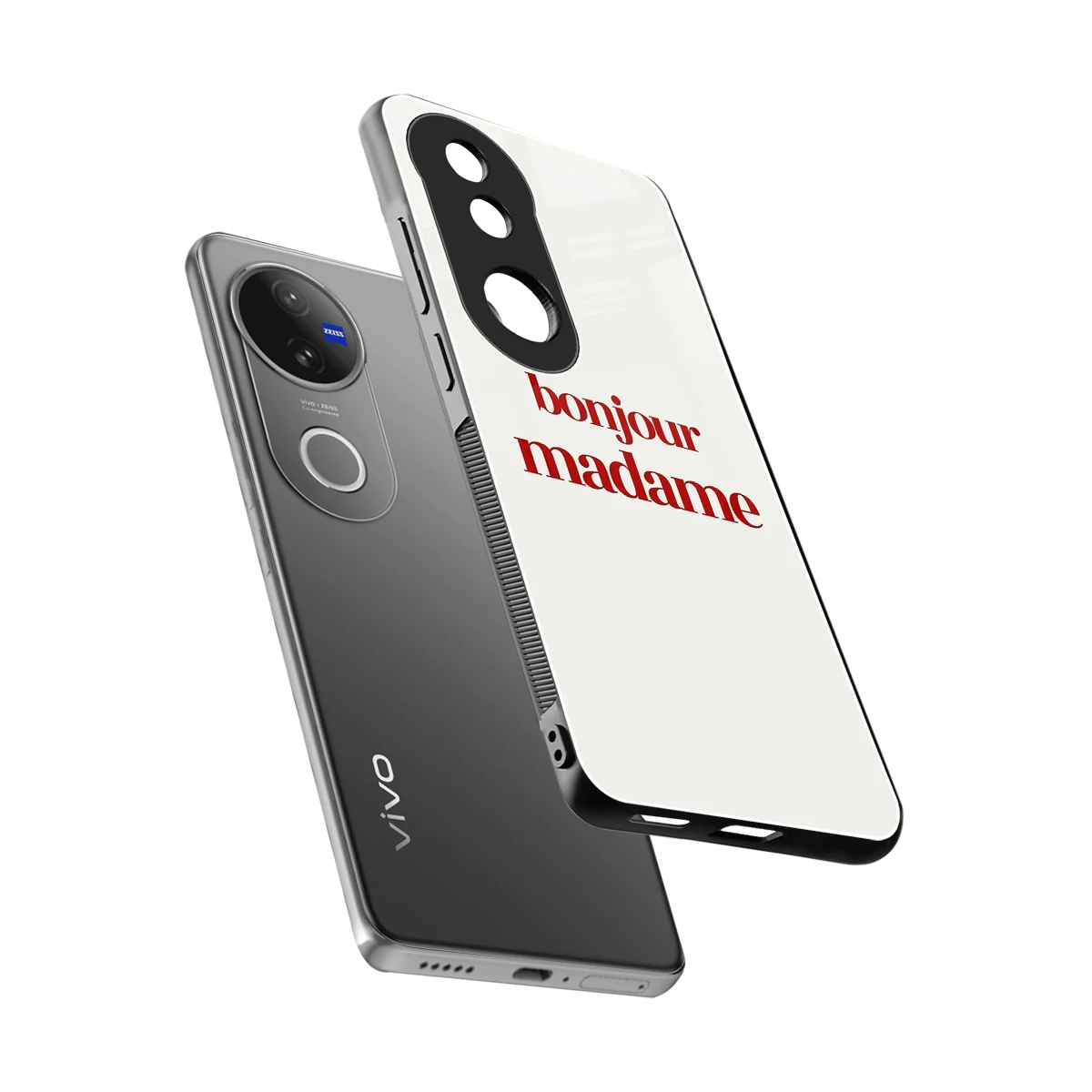 Bonjour Madame sleek vivo v50 cover with tempered glass back and TPU edges