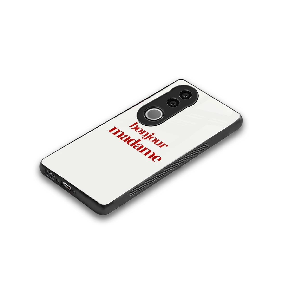 Bonjour Madame stylish phone case for vivo v50 | glossy glass and slim fit