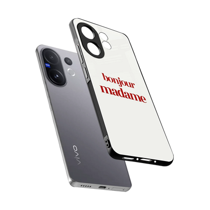 Bonjour Madame sleek vivo v60 cover with tempered glass back and TPU edges