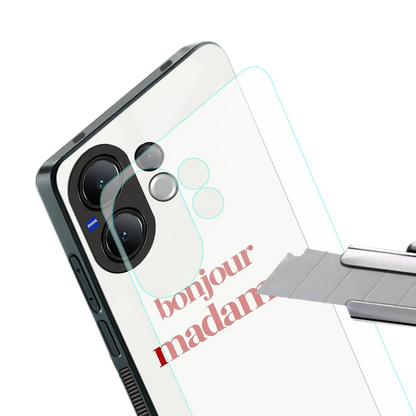 Bonjour Madame stylish phone case for vivo v60 | glossy glass and slim fit
