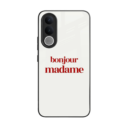 Bonjour Madame back phone cover | glass case for vivo v70 fe