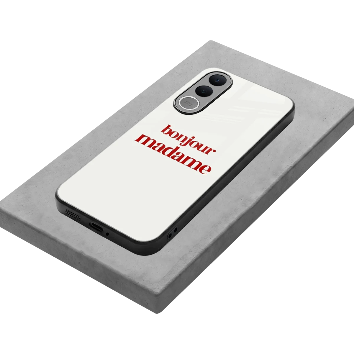 Bonjour Madame stylish phone case for vivo v70 fe | glossy glass and slim fit