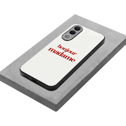 Bonjour Madame stylish phone case for vivo v70 fe | glossy glass and slim fit