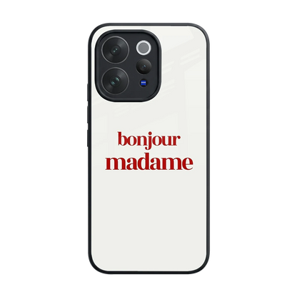 Bonjour Madame back phone cover | glass case for vivo v70