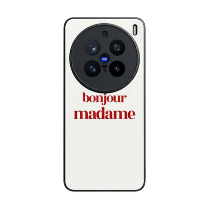 Bonjour Madame back phone cover | glass case for vivo x200 pro
