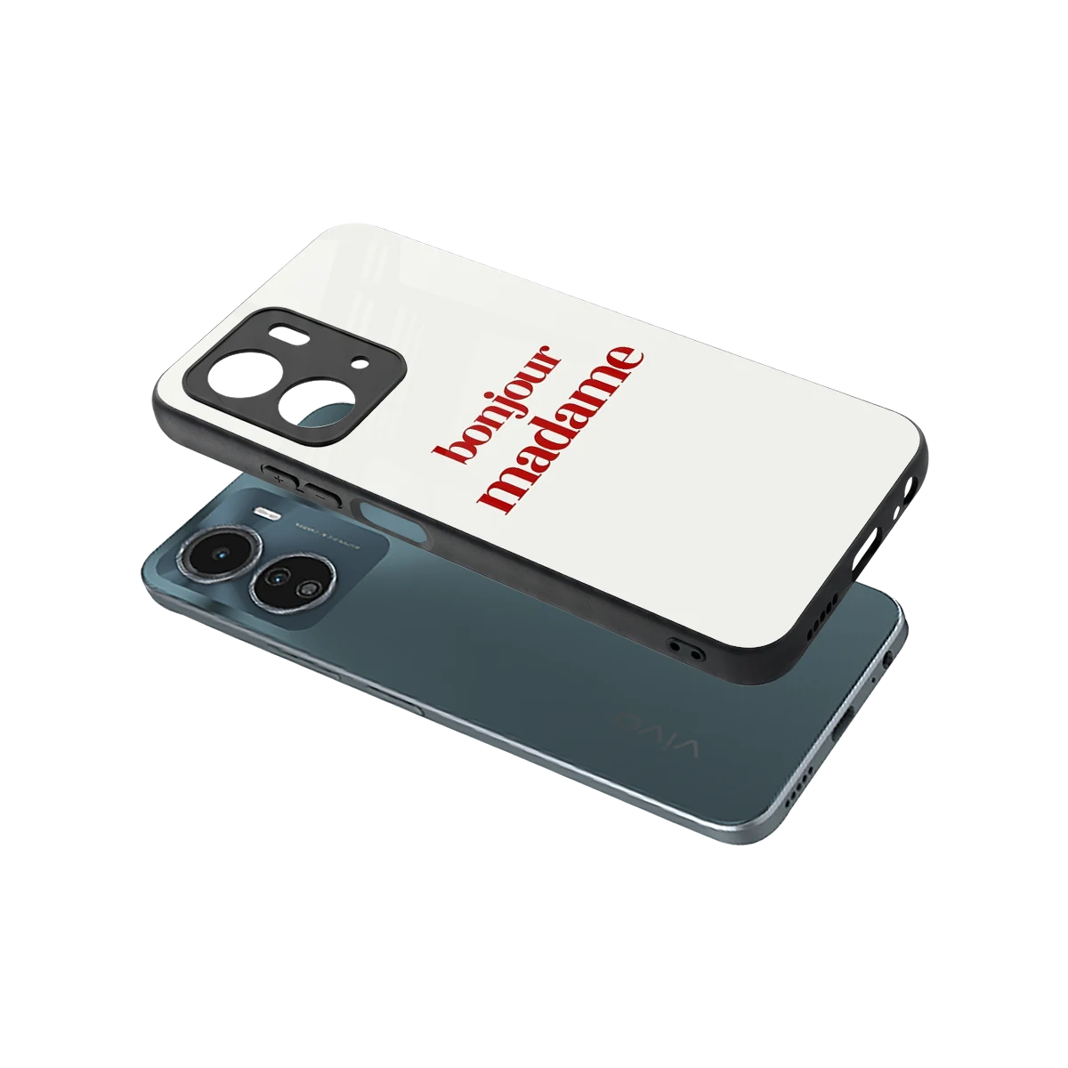 Bonjour Madame sleek vivo y16 cover with tempered glass back and TPU edges