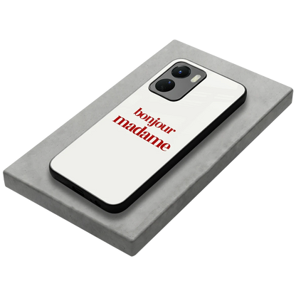 Bonjour Madame stylish phone case for vivo y16 | glossy glass and slim fit