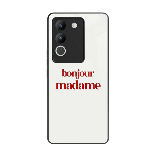 Bonjour Madame back phone cover | glass case for vivo y200 5g